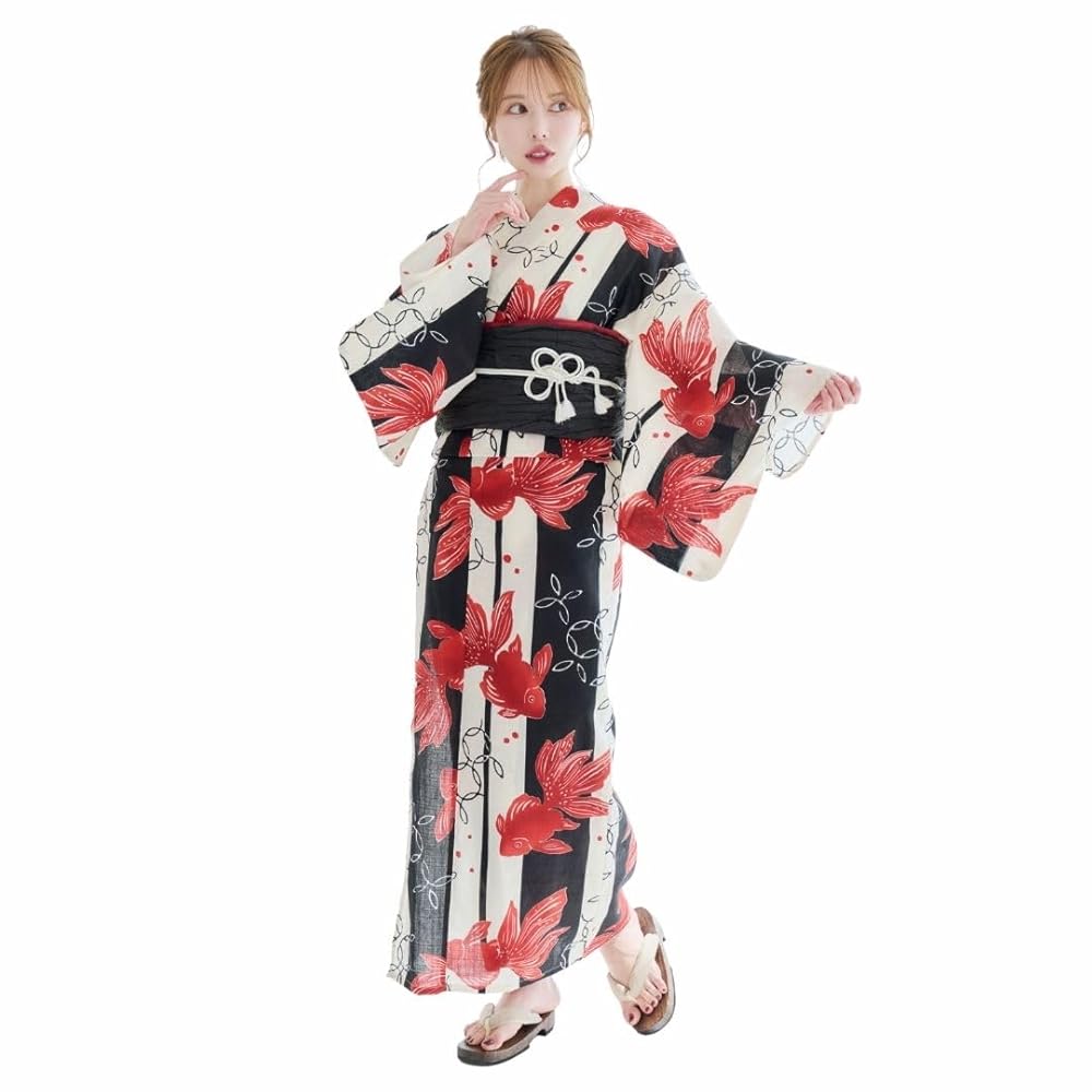 新品未使用 セパレート浴衣 deauful あや 向日葵金魚浴衣　紺×白 新品未使用 セパレート浴衣 deauful あや 向日葵金魚浴衣 紺×白